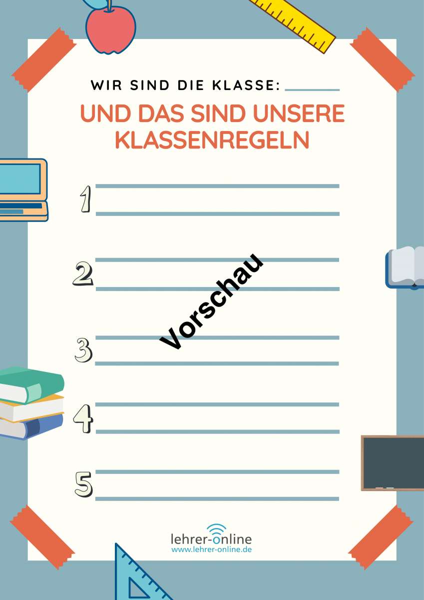 Poster Und Vorlagen F R Klassenregeln Lehrer Online