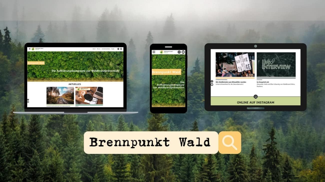 Dossier Wald und Klima Brennpunkt Wald wird auf verschiedenen Endgeräten angezeigt