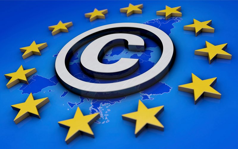 Copyright-Zeichen im europäischen Sternenkreis