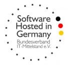 Siegel: Software Hosted in Germany Logo Bundesverband IT-Mittelstand e.V.