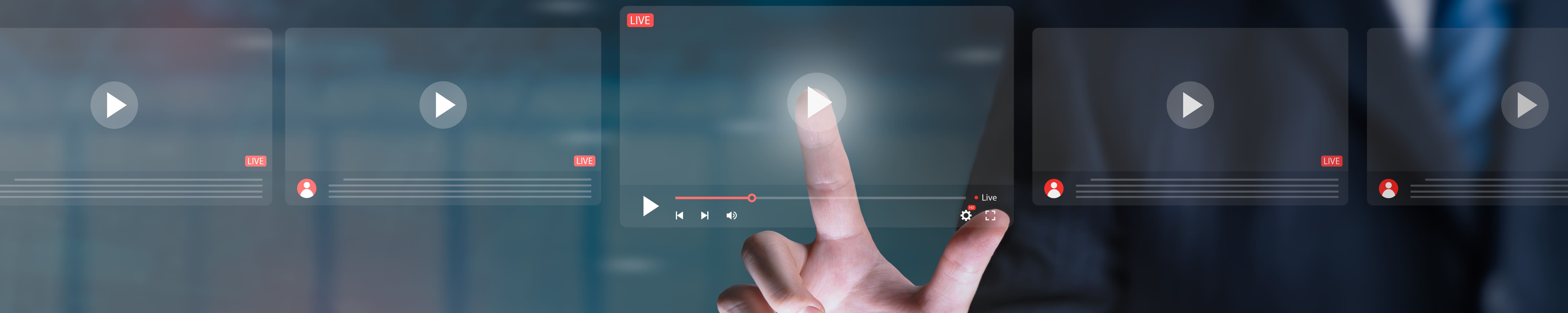 Lehrvideos für Ihren Fachunterricht Mann wischt über virtuellen Touchscreen